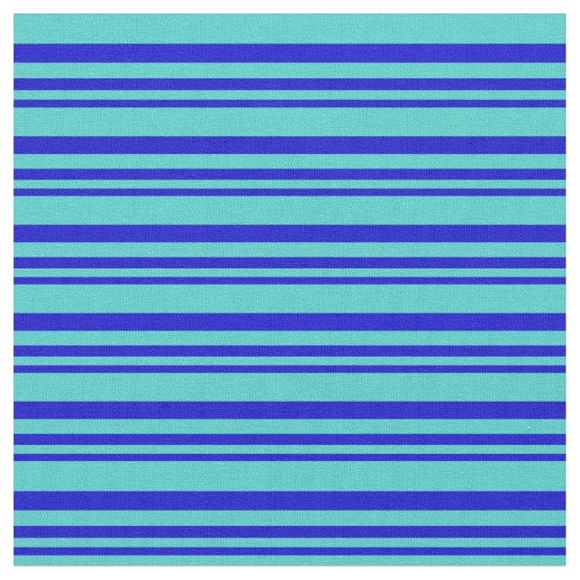 Blå och turkos Färgad Linjer Tyg (Närbild)