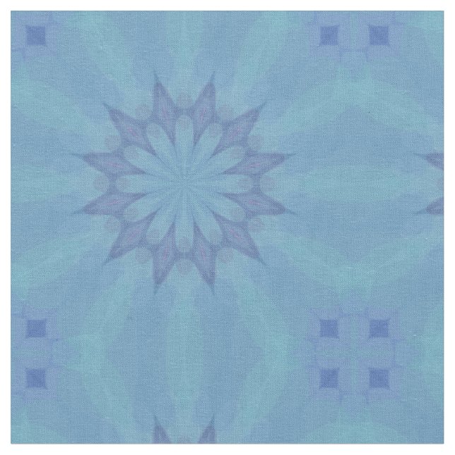 Blå och turkos Mönster 3 Fabric Tyg (Närbild)