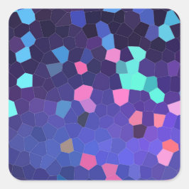 Blå och turkos - mosaik fyrkantigt klistermärke