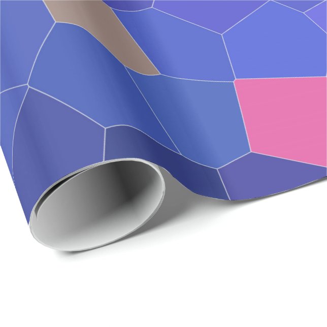 Blå och turkos - mosaik presentpapper (Rullad Hörn)