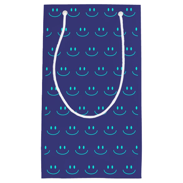 Blå och turkos Smile Mönster Gift Bag (Framsidan)