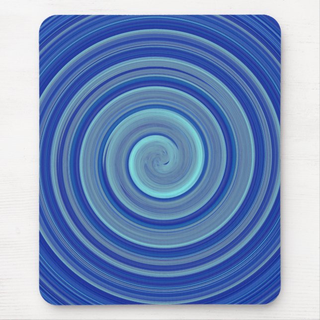 Blå och turkos spiral musmatta (Framsidan)