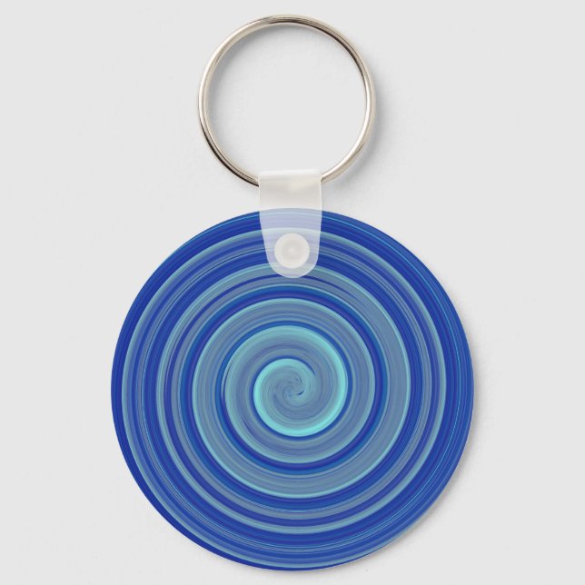 Blå och turkos spiral nyckelring (Framsida)