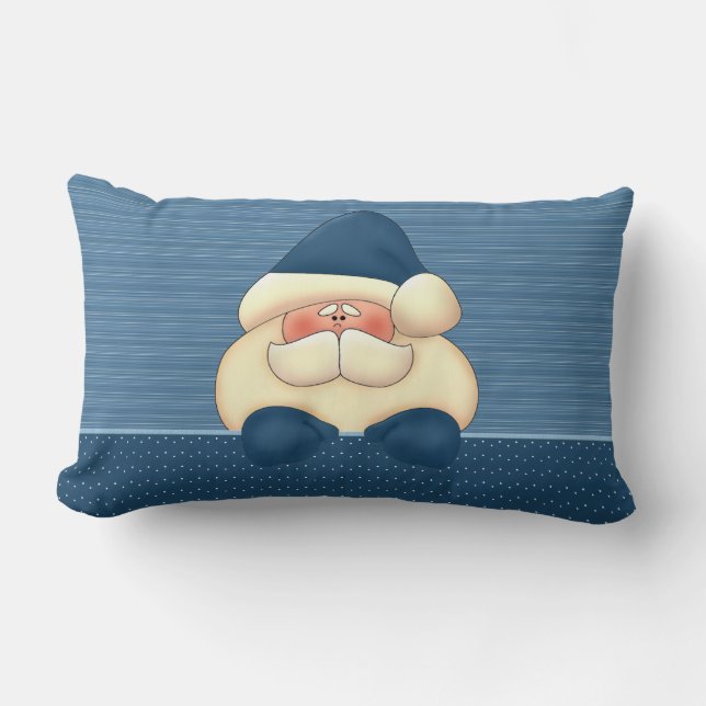 Blå och vinter White Santa Reversible Lumbarkudde (Framsida)