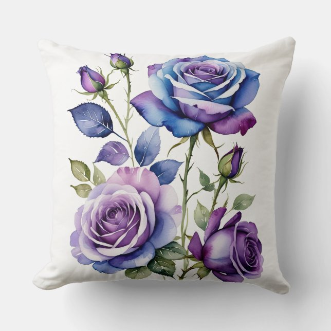 Blå och violett Ro Kudde (Framsida)