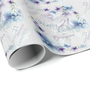 Blå och violetta Namn och och hög ålder Presentpapper