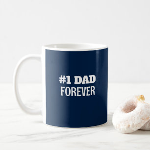 Blå och vit #1 Pappa Forever Fars dag Gift Kaffemugg
