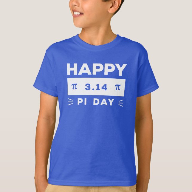 Blå och vit 3,14 Lycklig Pi-dag T Shirt (Framsida)