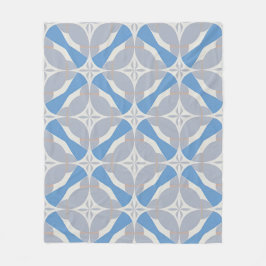 Blå och vit abstrakt geometrisk mönster fleecefilt