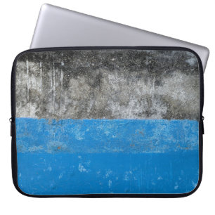Blå och vit abstrakt laptop fodral