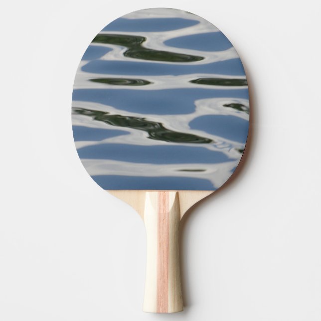 Blå och vit Abstrakt Mönster Pingisracket (Framsidan)