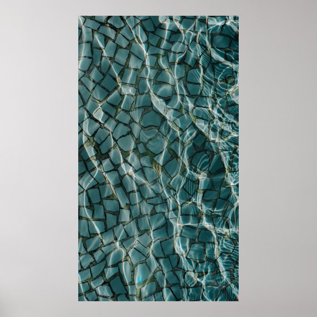 Blå och vit abstrakt poster (Framsidan)