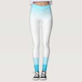 Blå och vit akvarell look chic lounge gym leggings