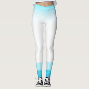 Blå och vit akvarell look chic lounge gym leggings
