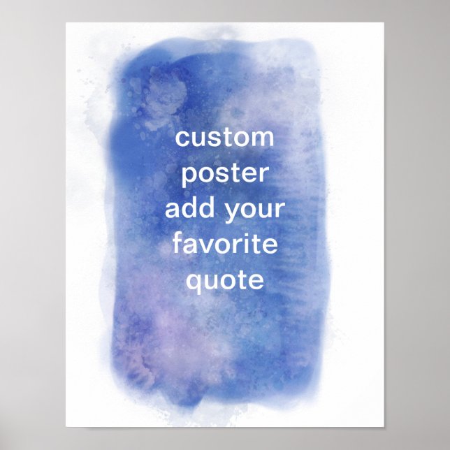 blå och vit akvarelldesign lägg till text anpassad poster (Framsidan)