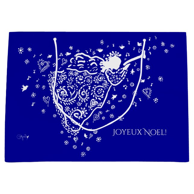 Blå och vit ängel - påse (Framsidan)