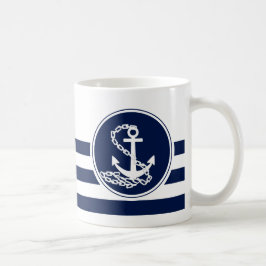 Blå och vit ankor från Nautical Stil, sjöman Kaffemugg