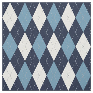 Blå och vit Argyle Mönster Tyg