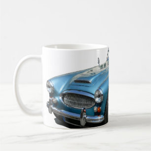 Blå och vit Austin Healey 3000 sportbil Kaffemugg