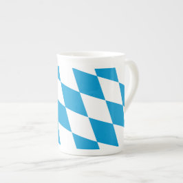 Blå och vit bavaria Diamond Flagga Mönster Benporslin Mugg