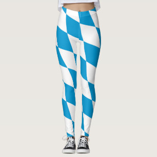 Blå och vit bavaria Diamond Flagga Mönster Leggings