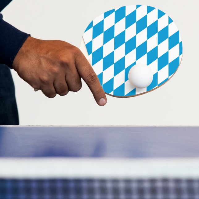 Blå och vit bavaria Diamond Flagga Mönster Pingisracket (Insitu)