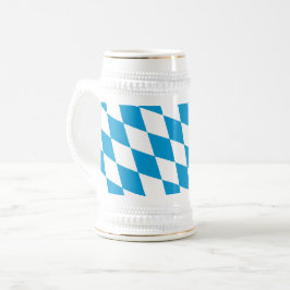 Blå och vit bavaria Diamond Flagga Mönster Sejdel