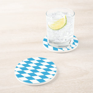 Blå och vit bavaria Diamond Flagga Mönster Underlägg