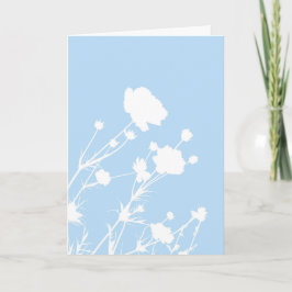 Blå och vit blomkort kort