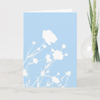 Blå och vit blomkort kort