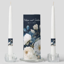 Blå och vit Blommigt Peony Bröllop Design