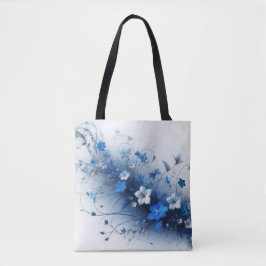 Blå och vit Blommigt Vine Tygkasse