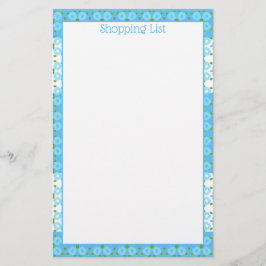 Blå och vit blomning brevpapper