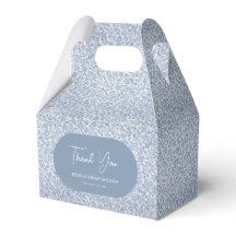 Blå och vit blomstertoalett pojke baby shower