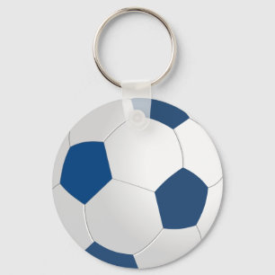 Blå och vit boll nyckelring