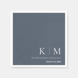 Blå och vit-Bröllop- Pappersservett