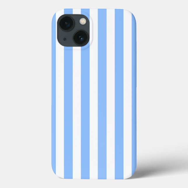 Blå och vit candy stripes Case-Mate iPhone fodral (Baksida)