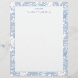 Blå och vit chinoiserie anpassat namn brevhuvud
