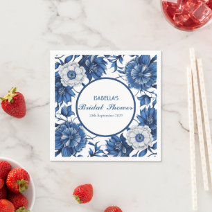 blå och vit Chinoiserie antique Mönster möhippa Pappersservett