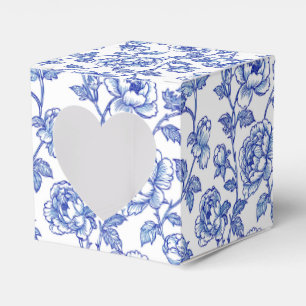 Blå och vit chinoiserie blomstermönster presentaskar
