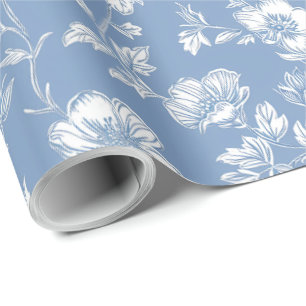 Blå och vit chinoiserie decoupage presentpapper