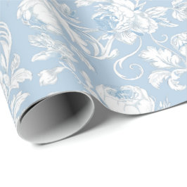 Blå och vit chinoiserie-mönster presentpapper