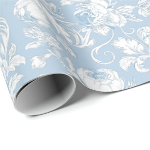 Blå och vit chinoiserie-mönster presentpapper