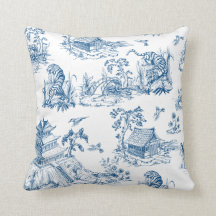 Blå och vit Chinoiserie Pillow