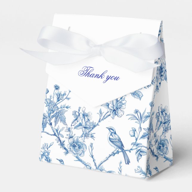 Blå och vit Chinoiserie Tack Presentaskar (Framsidan Sidan)