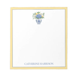 Blå och vit Chinoiserie Vas med Hydrangeas Anteckningsblock