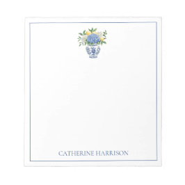 Blå och vit Chinoiserie Vas med Hydrangeas Anteckningsblock