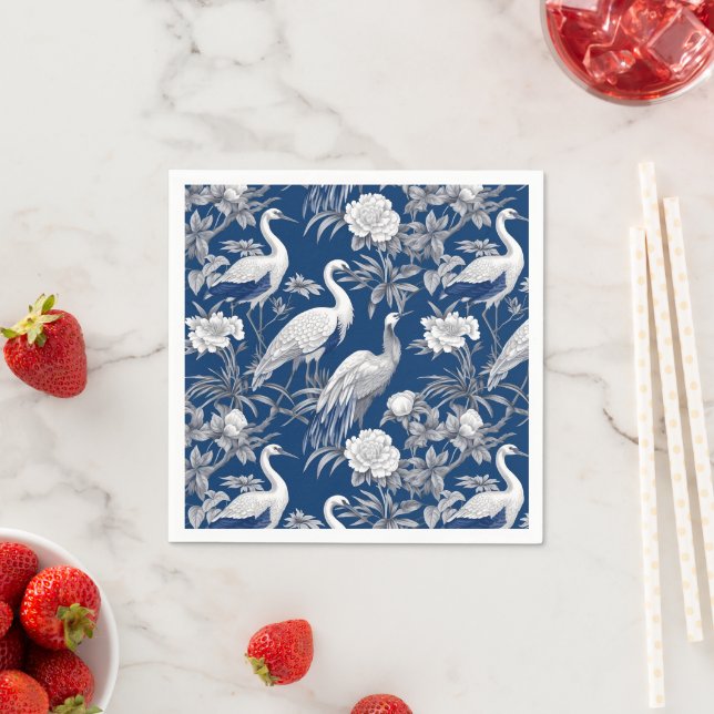 Blå och vit Chinoserie-serie design 7 Pappersservett (Insitu)