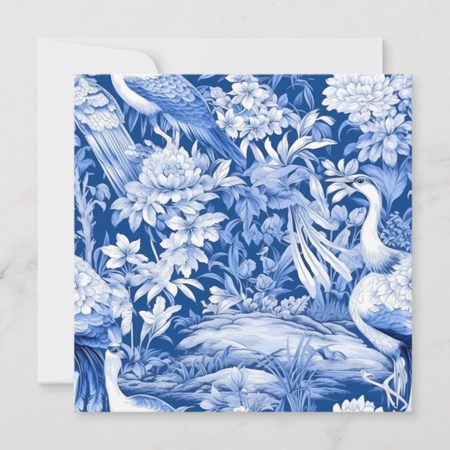 Blå och vit Chinoserie-seriens design 8 (Framsida)