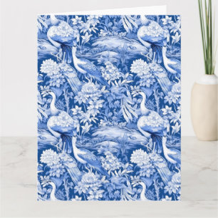 Blå och vit Chinoserie-seriens design 8 Kort
